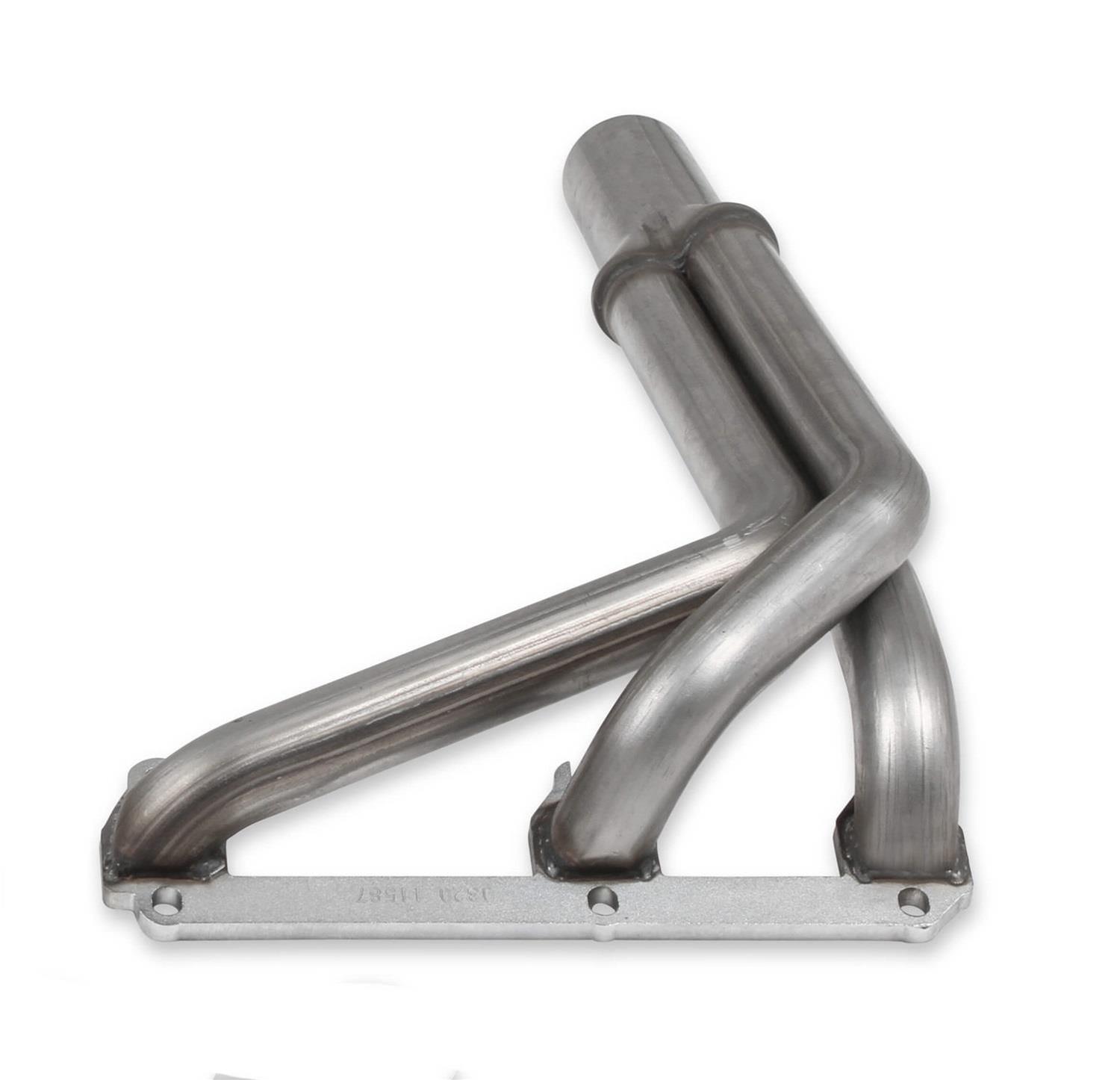 Flowtech Headers 11587FLT Headers, Upright, 1 1/2 in. Primary, 2.5 in. Collector, D-Port, Stainless Steel, Natural, GM, 2.8L, 3.1L, 3.4L, Pair