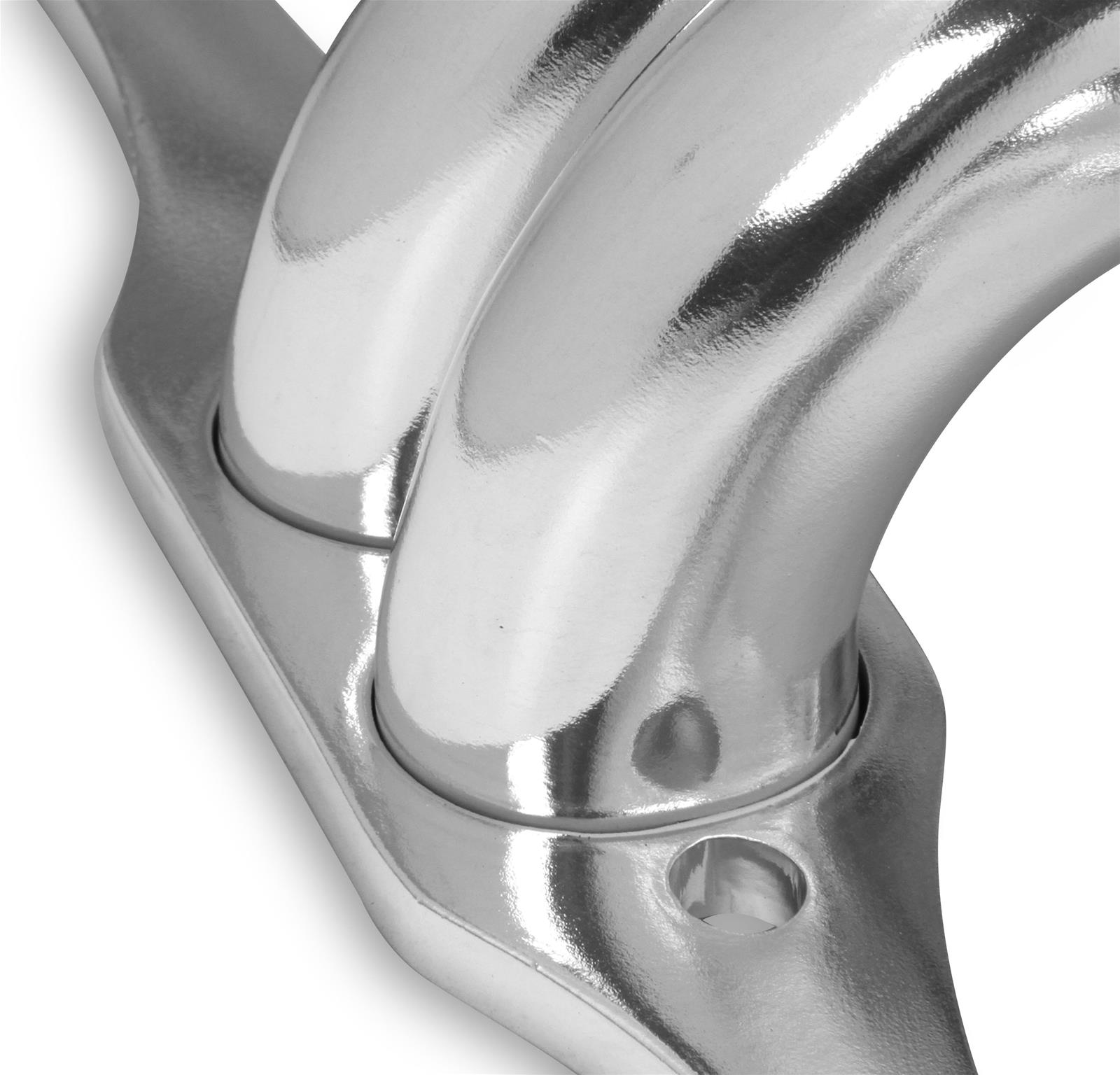 Flowtech Headers 11705-7FLT Headers, Block Hugger, Stainless, Polished, 2.5 in. Collector, D-port, Street Rod, Chevy Small Block, Pair