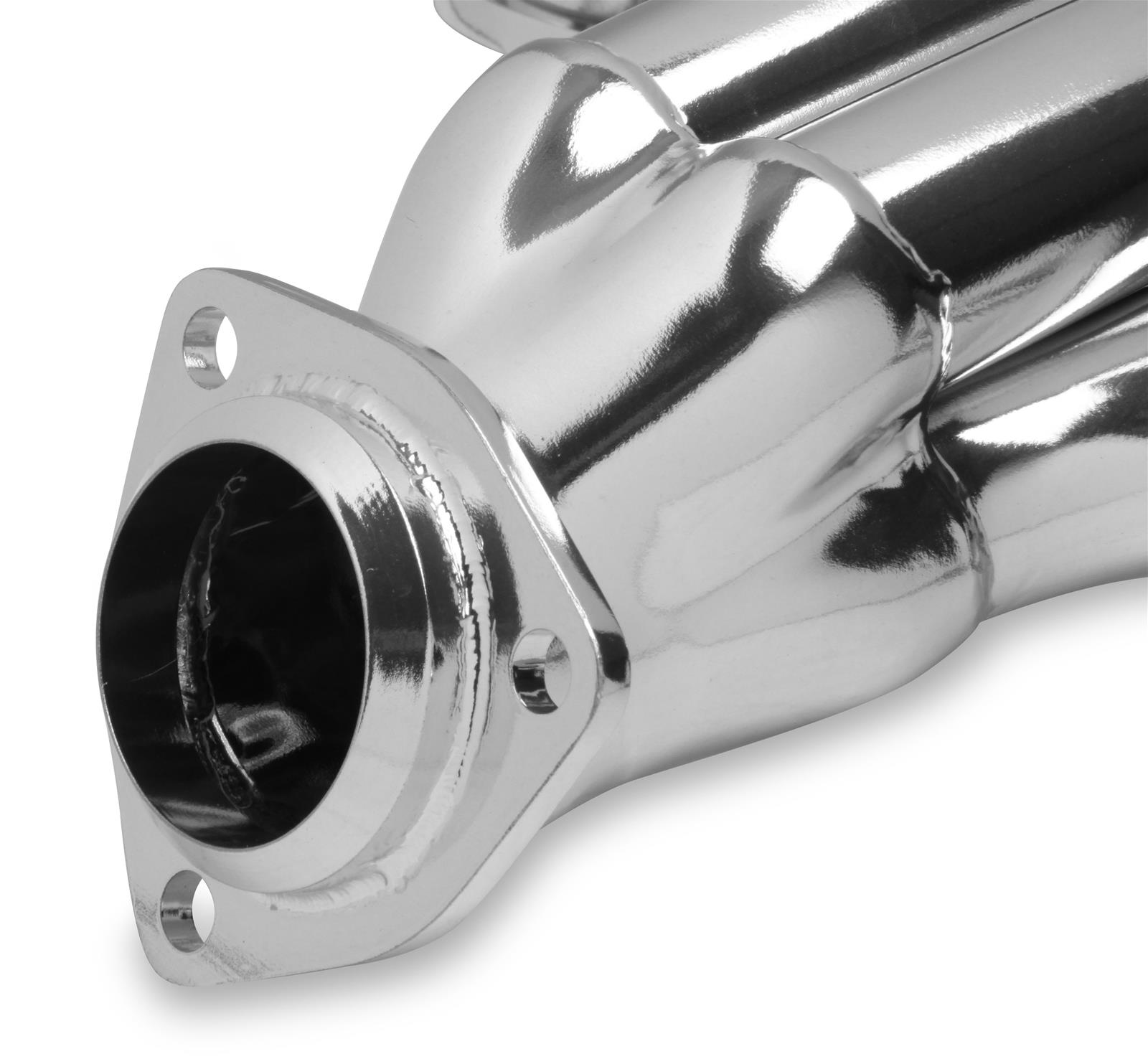 Flowtech Headers 11705-7FLT Headers, Block Hugger, Stainless, Polished, 2.5 in. Collector, D-port, Street Rod, Chevy Small Block, Pair thumbnail 2