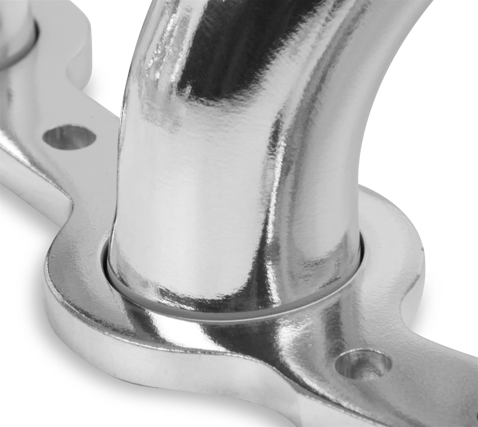 Flowtech Headers 11706-1FLT Headers, Block Hugger, Steel, Silver Ceramic Coated, Round Port, Street Rod, Chevy Small Block LS, Pair thumbnail 2