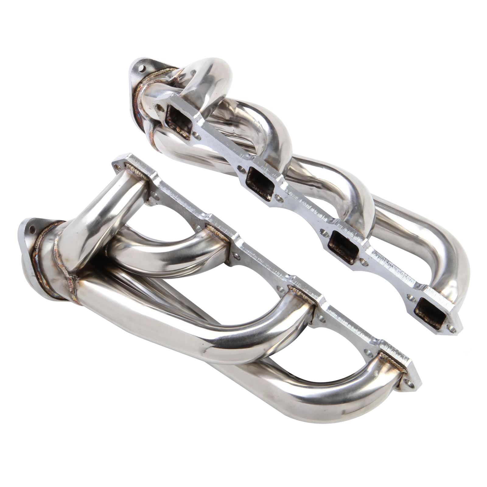 Flowtech Headers 12138FLT Headers, Shorty, Stainless Steel, Polished, 1 3/4 in. Primary, Ford, Small Block Windsor, Pair