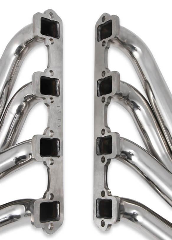 Flowtech SBF Turbo Headers 12165FLT Headers, Turbo, Down and Forward, Stainless Steel, Polished, 1 3/4 in. Primary, Ford, Small Block Windsor, Pair