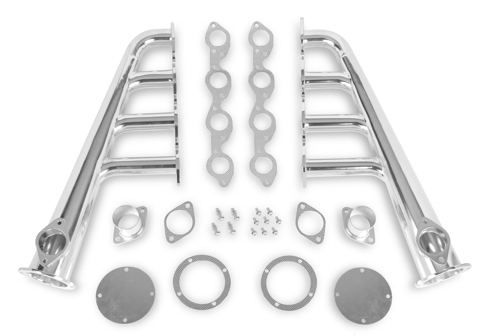Flowtech Lakester Street Rod Headers 11702-2FLT Headers, Lakester, Steel, Chrome, D-port, Rod, Chevy Small Block, Pair