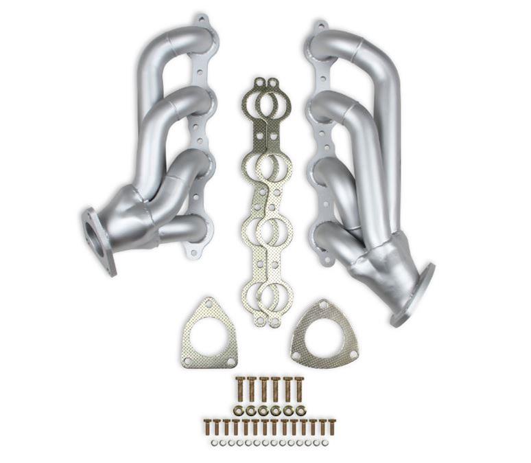 Flowtech Headers 31142FLT Headers, Shorty, Steel, Silver Ceramic Coated, Chevy, GMC, Pair thumbnail 3