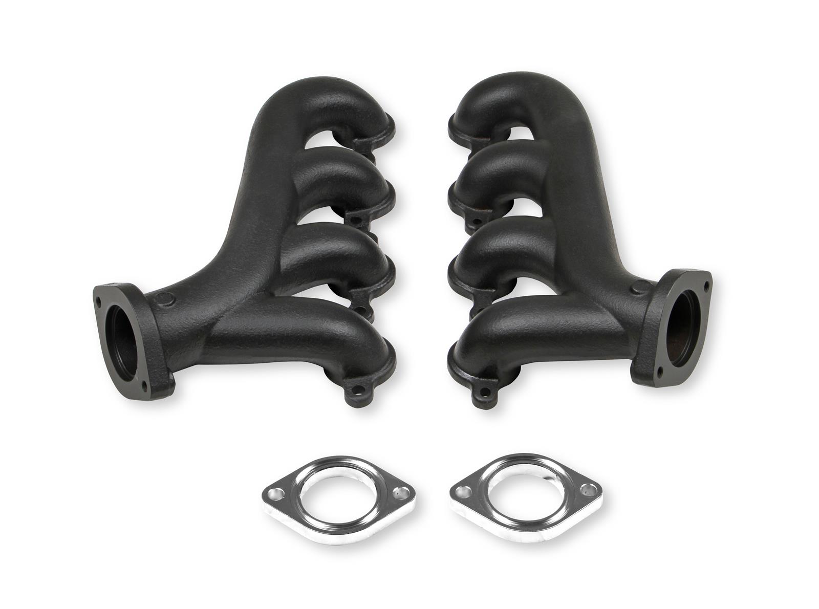 Flowtech Rams Horn Exhaust Manifolds 31730-3FLT Manifolds, Cast, LS Swaps, Black Ceramic, Pair thumbnail 3