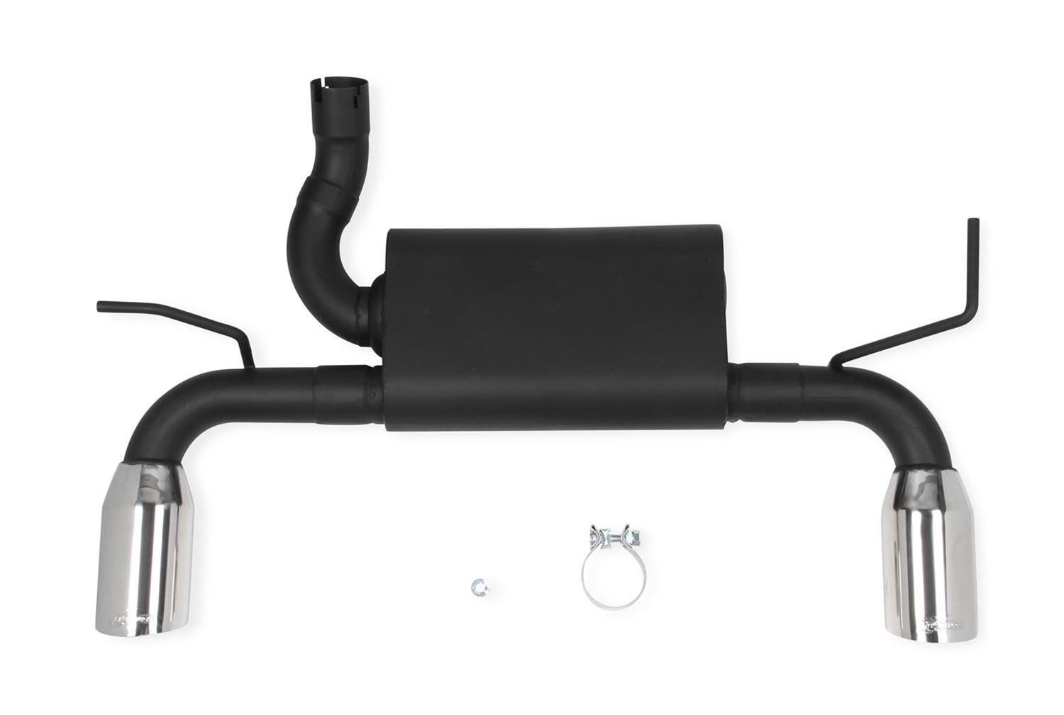Flowtech Axle-Back Exhaust Systems 53015FLT Systems, Axle-Back, Rear Axle-back, Single In/Dual Out, Stainless Steel, Black, Split Rear Exit, Polished Tips, Jeep, 3.6L, 3.8L, Kit thumbnail 3