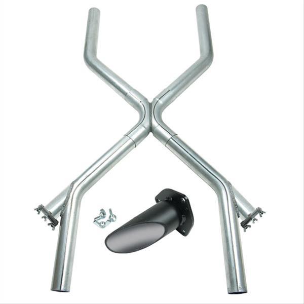 Flowtech Universal Cross Pipes with Cut-Outs 53630FLT Crossover Pipe, X-Pipe, Steel, Aluminized, Cut-Outs, 2.5 in. Diameter, Universal, Kit thumbnail 2