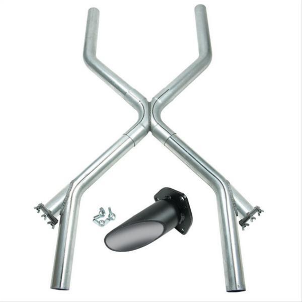 Flowtech Universal Cross Pipes with Cut-Outs 53630FLT Crossover Pipe, X-Pipe, Steel, Aluminized, Cut-Outs, 2.5 in. Diameter, Universal, Kit