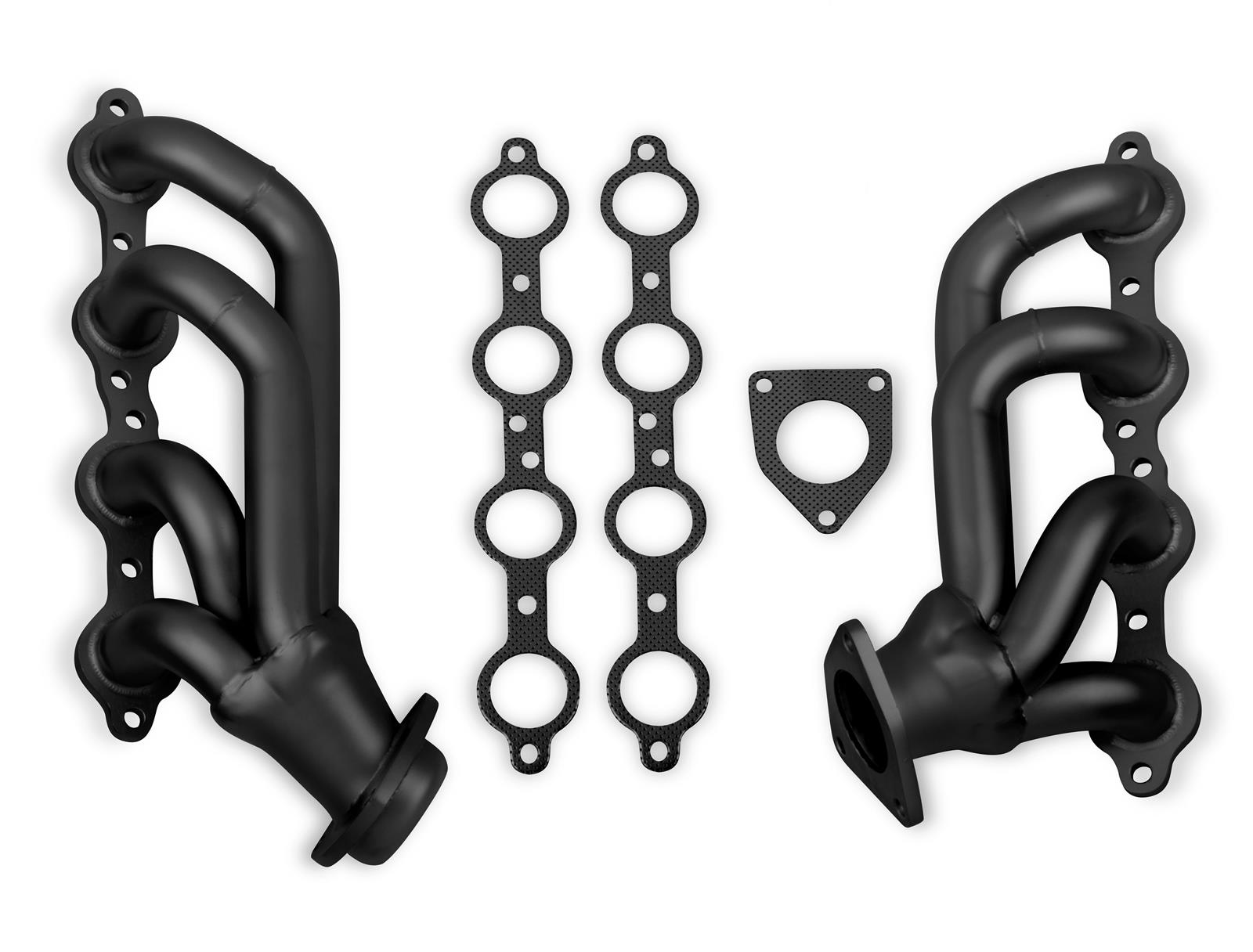 Flowtech Headers 91843FLT Headers, Shorty, Steel, Painted, Chevy, GMC, Pickup, 4.8, 5.3L, Pair