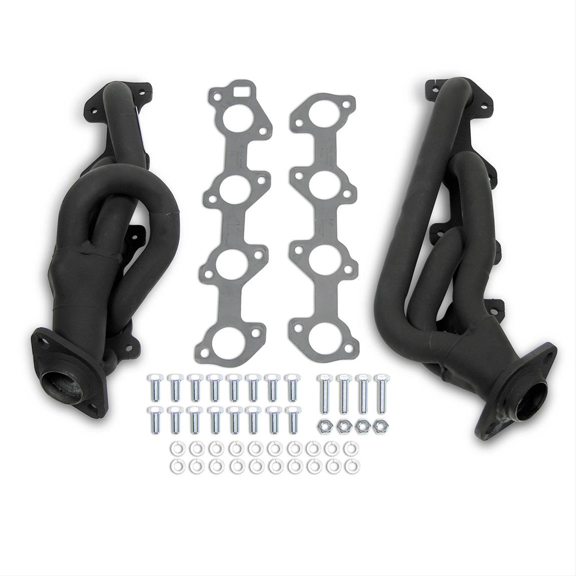 Flowtech Shorty Headers 91944FLT Headers, Shorty, Steel, Painted, Dodge, RWD, 4WD, 4.7L, Pair