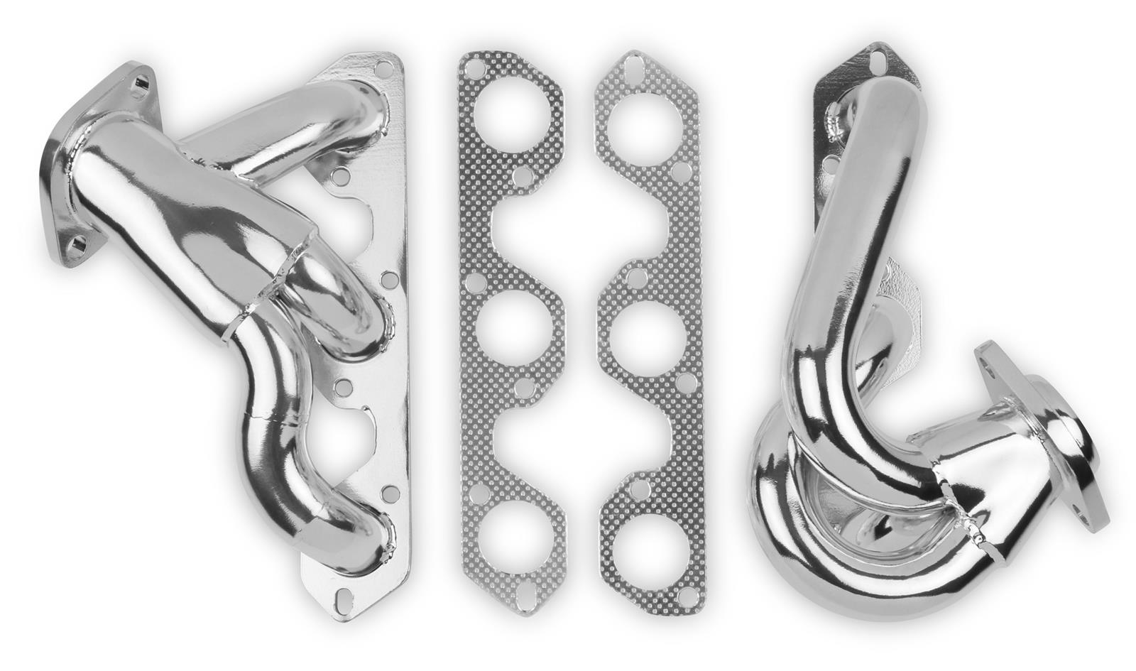 Flowtech Headers 92004-1FLT Headers, Shorty, Steel, Silver Ceramic Coated, 2.5 in. Collector, Round Port, Jeep, 3.8L, Pair thumbnail 6