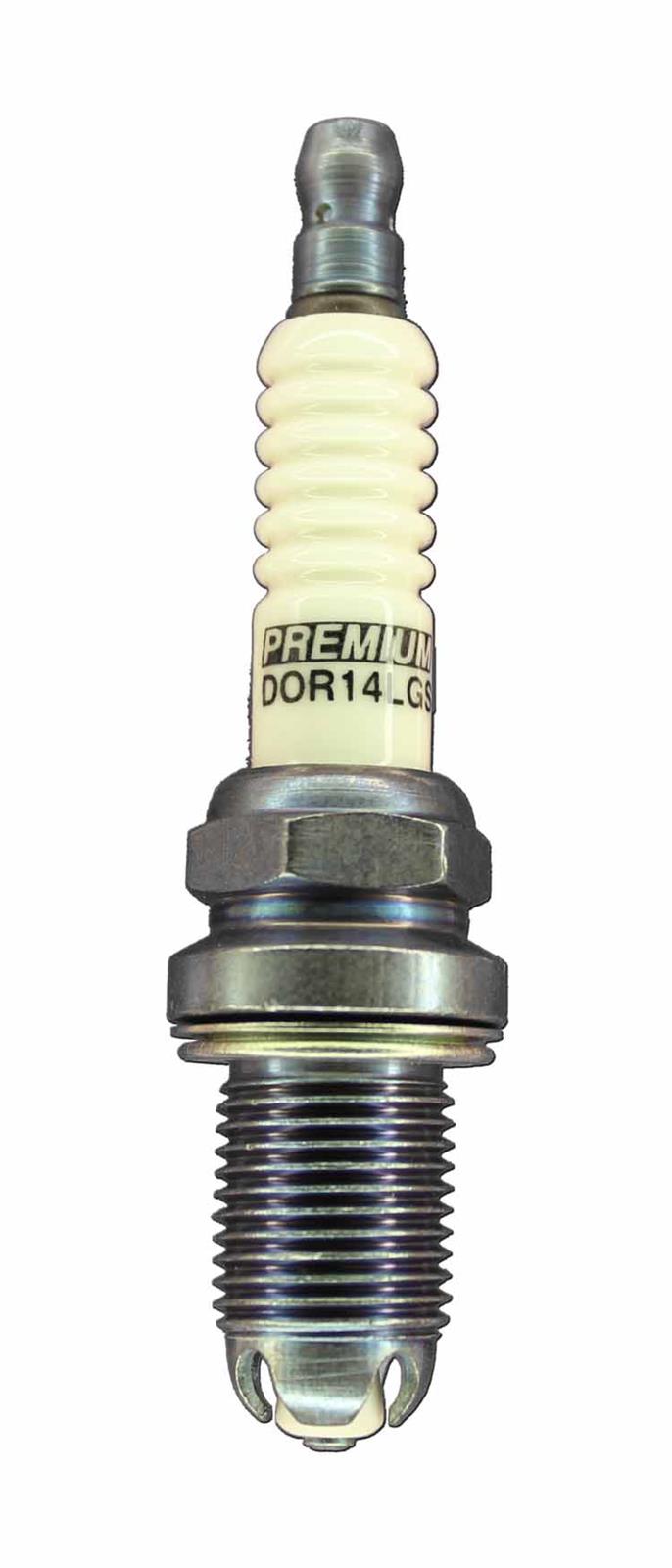 Brisk Premium LGS Spark Plugs DOR14LGS Plug, LGS, Silver, 14mm Thread, 0.748 in. Reach, Gasket Seat, 5/8 in. Wrench Size, Each