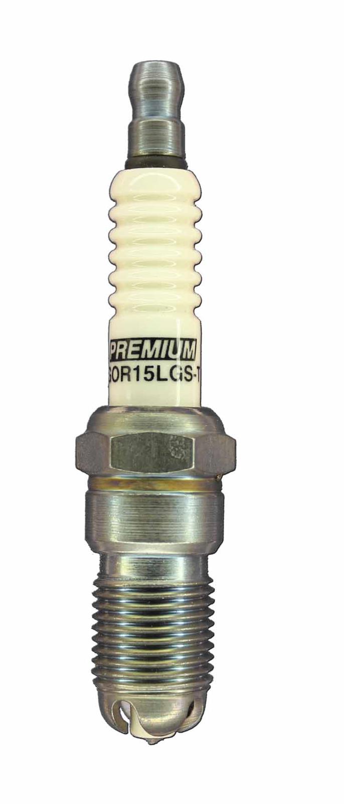 Brisk Premium LGS Spark Plugs GOR15LGS-T Plugs, LGS, Silver, 14mm Thread Size, 18mm Reach, Tapered Seat, 15 Heat Range, Resistor, Each