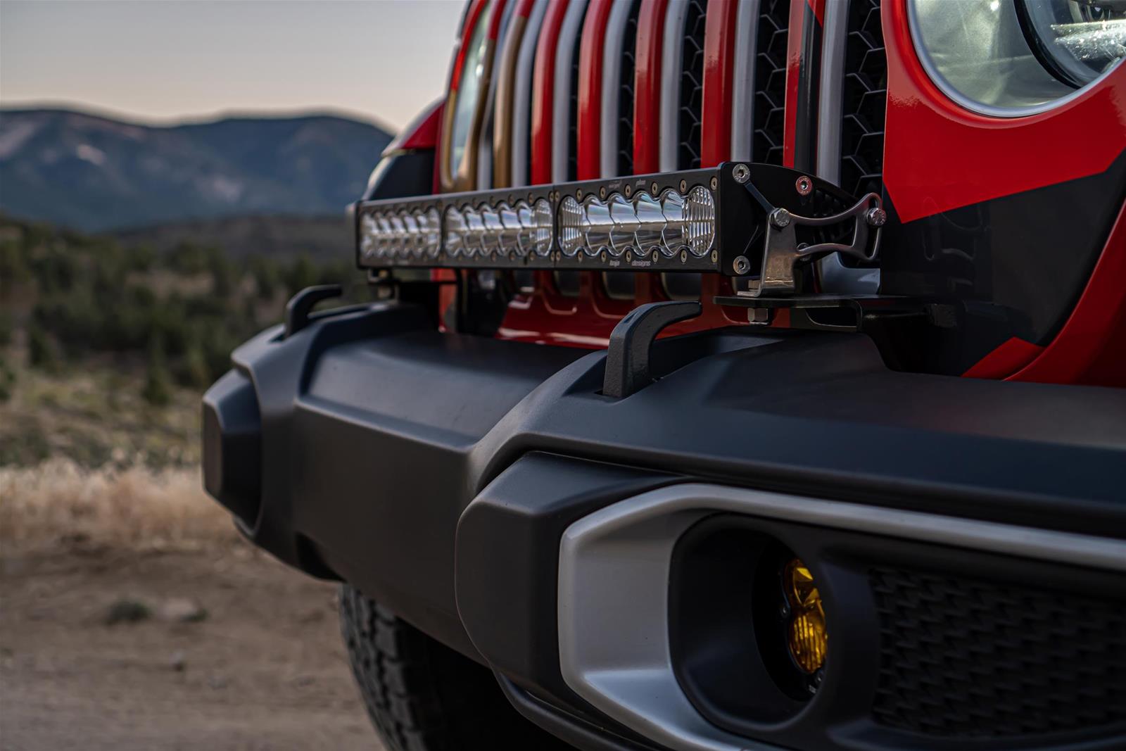 Baja Designs 2018+ Jeep Wrangler JL/JT OnX6+ 30in Bumper LED Light Bar Kit w/ Upfitter