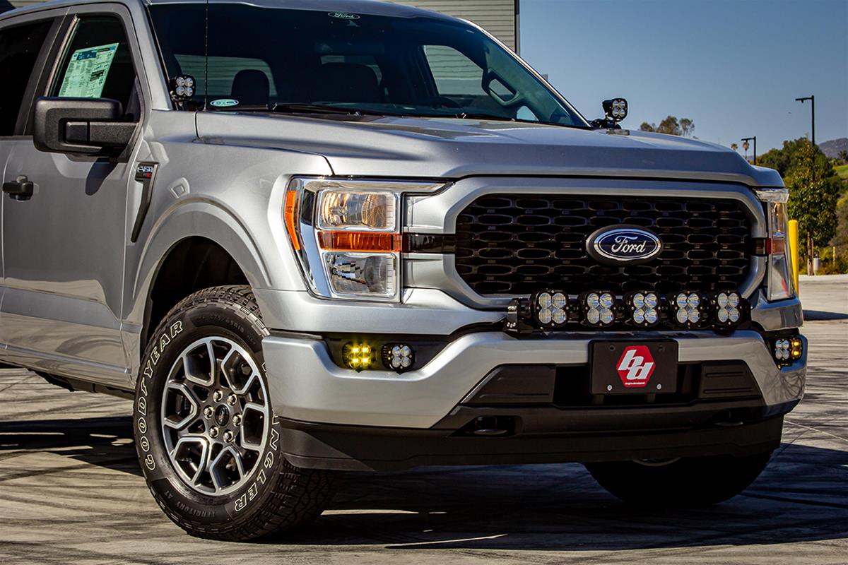 Baja Designs 2021+ Ford F150 Fog Pocket Kit SAE Clear Squadron Sport DC