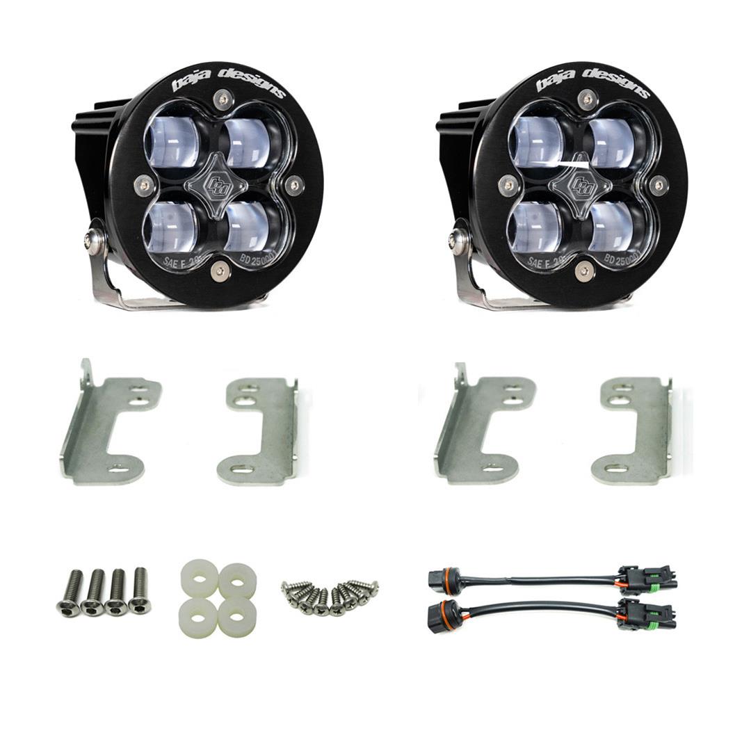 Baja Designs 07-09 Wrangler JK w/OE Bumper Squadron R SAE Fog Pocket Kit - Clear