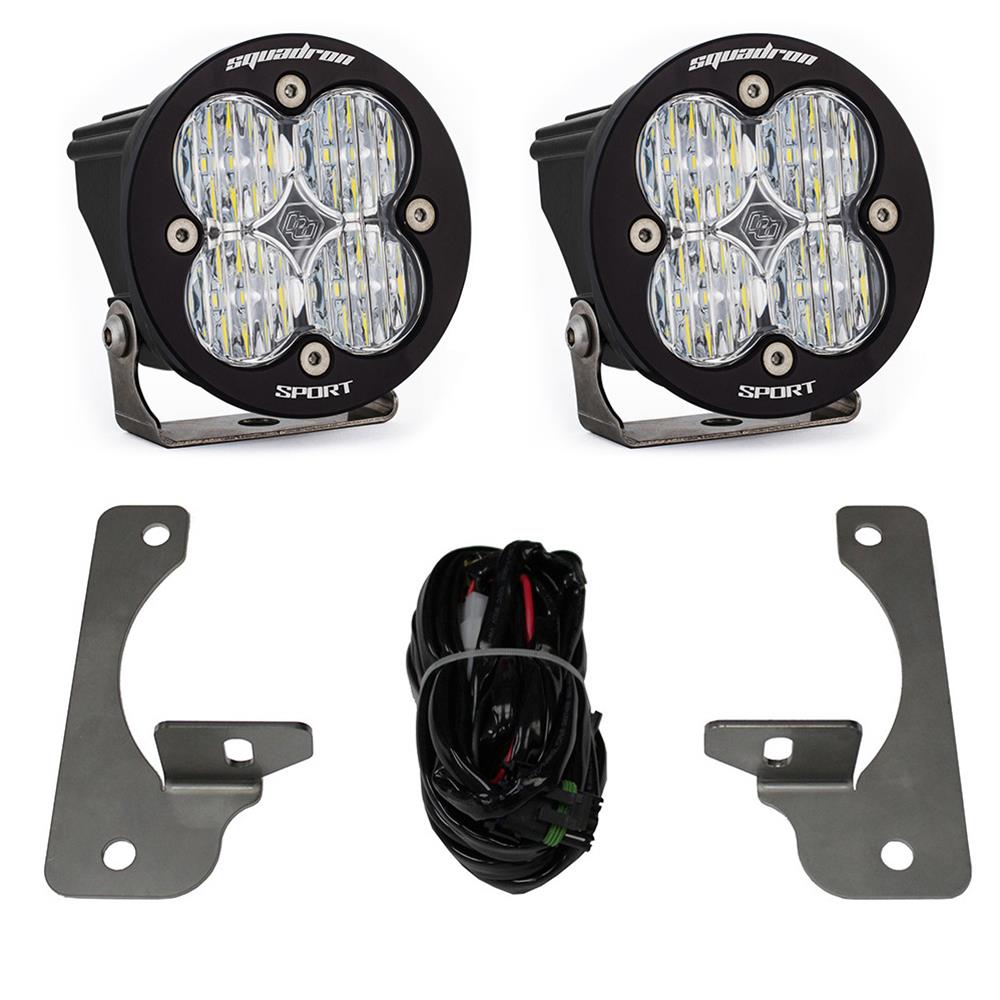 Baja Designs Squadron-R Sport Fog Pocket Lights 448147 Lights, Jeep JK Light Kit Premium Bumper (Clear)-Jeep 2007-09 Wrangler JK