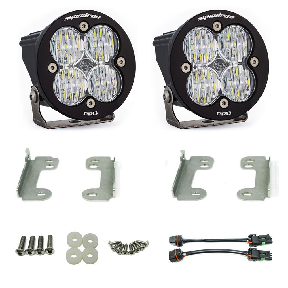 Baja Designs 07-09 Wrangler JK w/OE Bumper Squadron R Pro Fog Pocket Kit - Clear