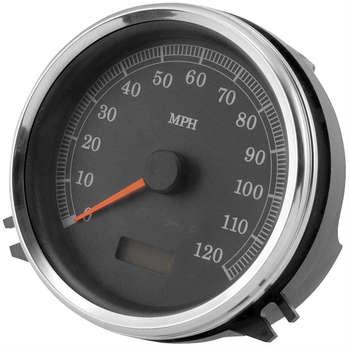 Biker's Choice Electronic Replacement Speedometers 490474 Gauge, Speedometer, Analog, 0-120 mph, 5 in., Black Face, Harley-Davidson®, Each