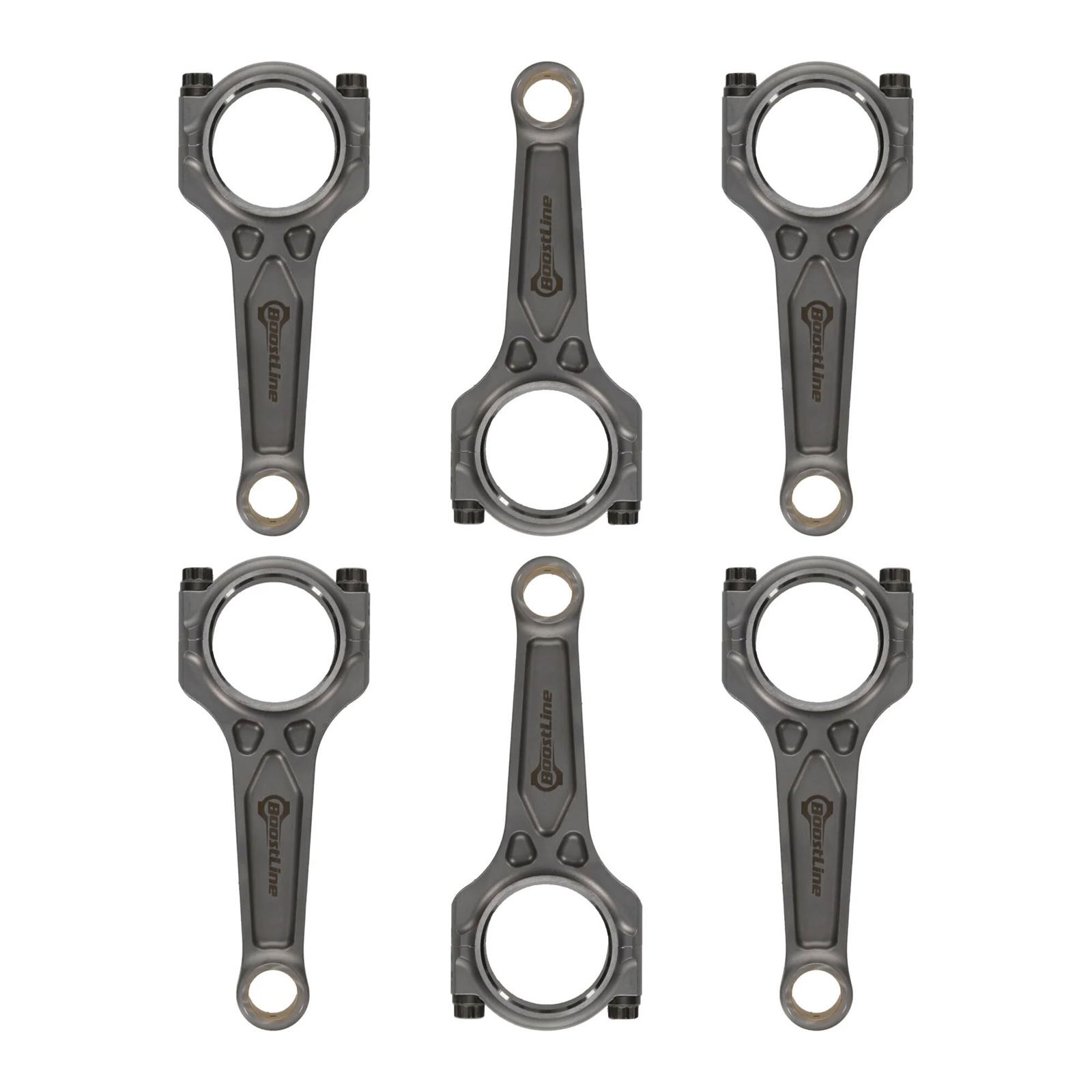 BoostLine Connecting Rods BM5833-866 Rod, I-Beam, Forged 4340 Steel, Shot-Peened, Floating Pin, BMW, B48B20, Set of 4