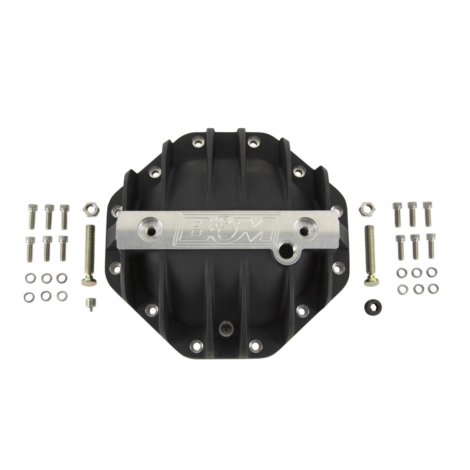 B&M 12 Bolt Chrysler 9.25 Inch Differential Cover 11306 Cover, Rear, 12-bolt, Aluminum, Black Anodized, in., Each
