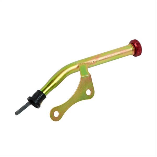 B&M Transmission Fluid Dipsticks 22164 Dipstick, Locking, Steel/Nylon, Gold Iridited/Black, Chevy, Dedenbear, Powerglide, Each