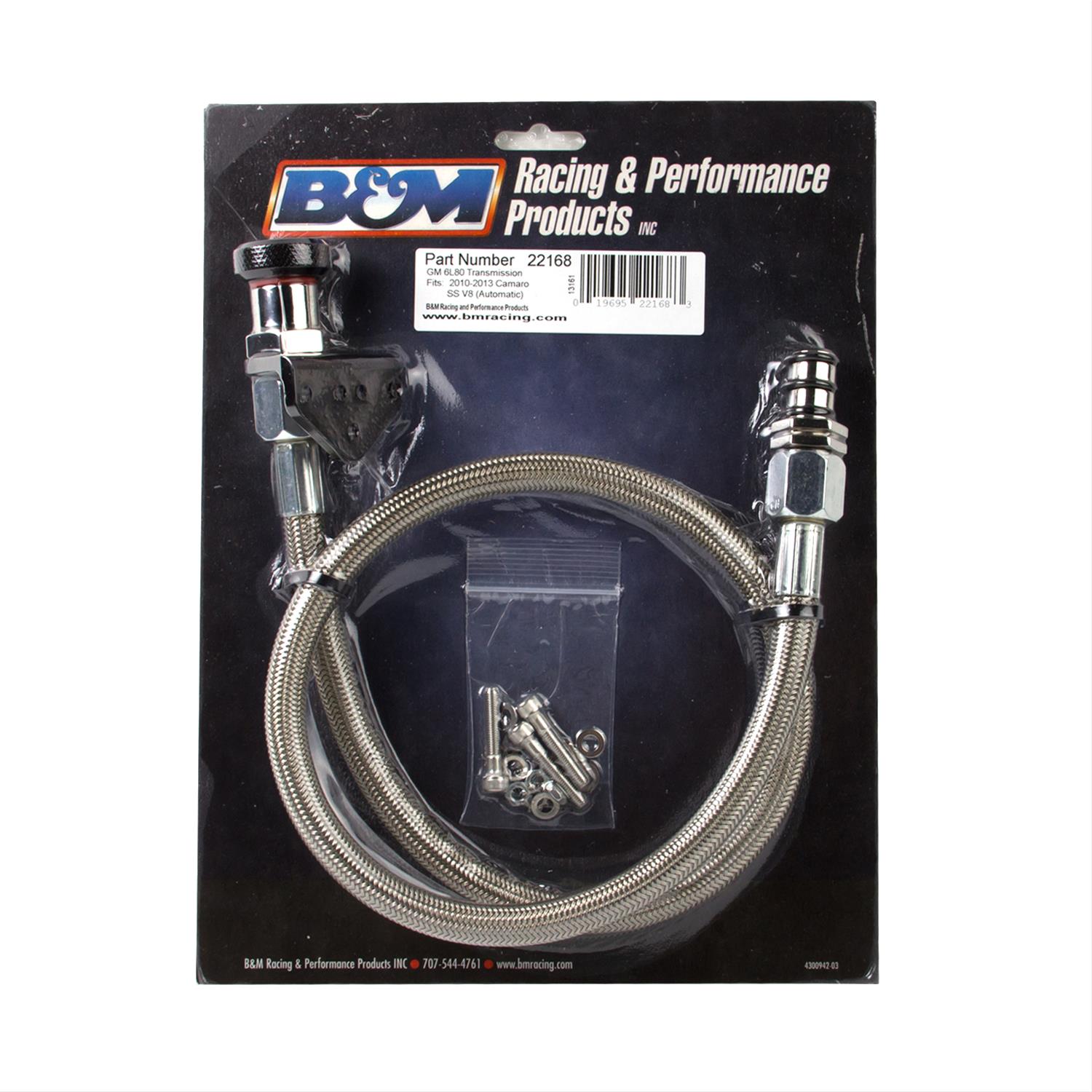 B&M Transmission Fluid Dipsticks 22168 Dipstick, Firewall Mount, Locking, Polished Aluminum Handle, Tube, Chevy, 6L80, Kit