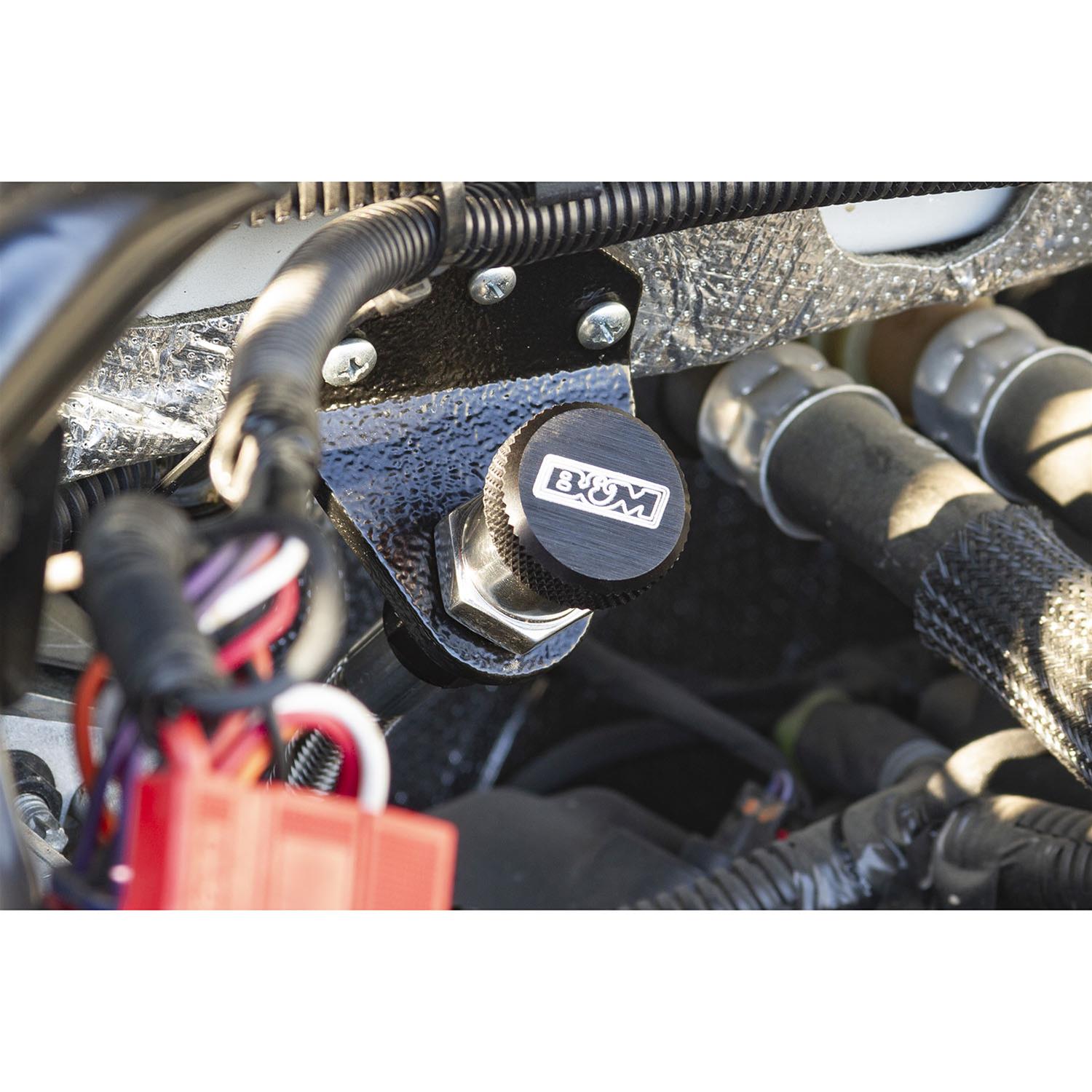 B&M Transmission Fluid Dipsticks 22173 Dipstick, Firewall Mount, Locking, Aluminum Handle, Tube, Chevrolet, GMC, Cadillac, 8L90E, Kit thumbnail 2