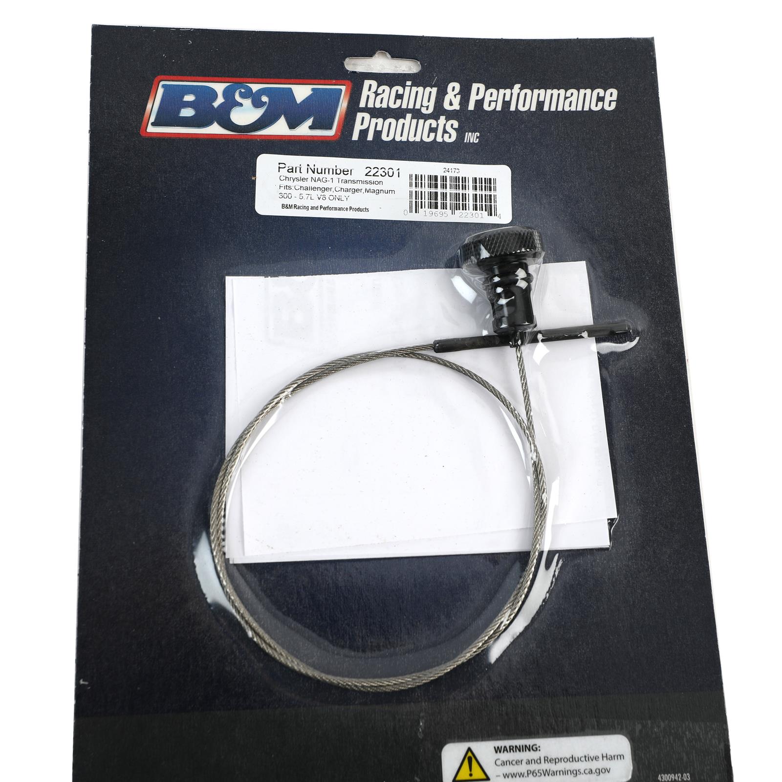 B&M NAG-1 Locking Transmission Dipsticks 22301 Dipstick, Locking, Aluminum Handle, Black Anodized, Chrysler, Dodge, NAG1, Kit