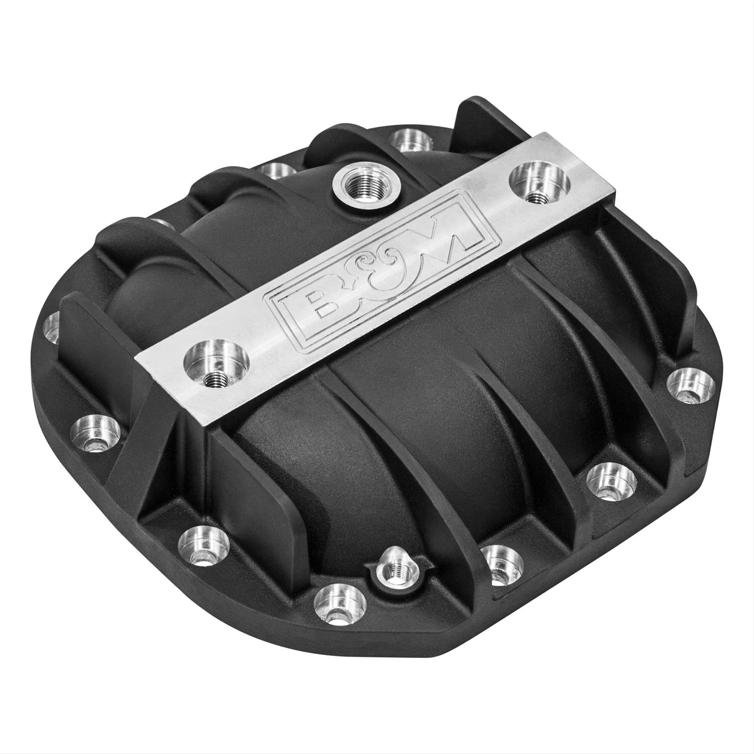 B&M 12 Bolt Ford Super 8.8 Inch, IRS Differential Cover 41296 Cover, 12-bolt, A356 Aircraft Grade Alloy, Black Anodized, in., IRS, Each thumbnail 2