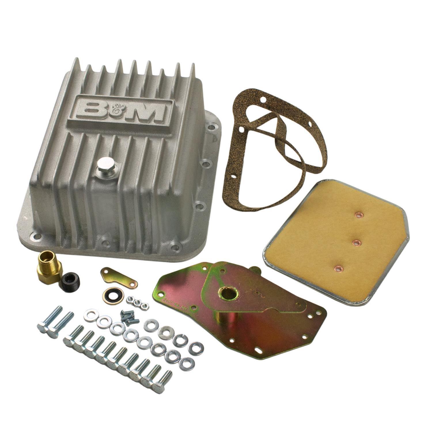 B&M Automatic Transmission Deep Pans 50281 Pan, Deep, Aluminum, Natural, Case Fill, Ford, C-4, Each