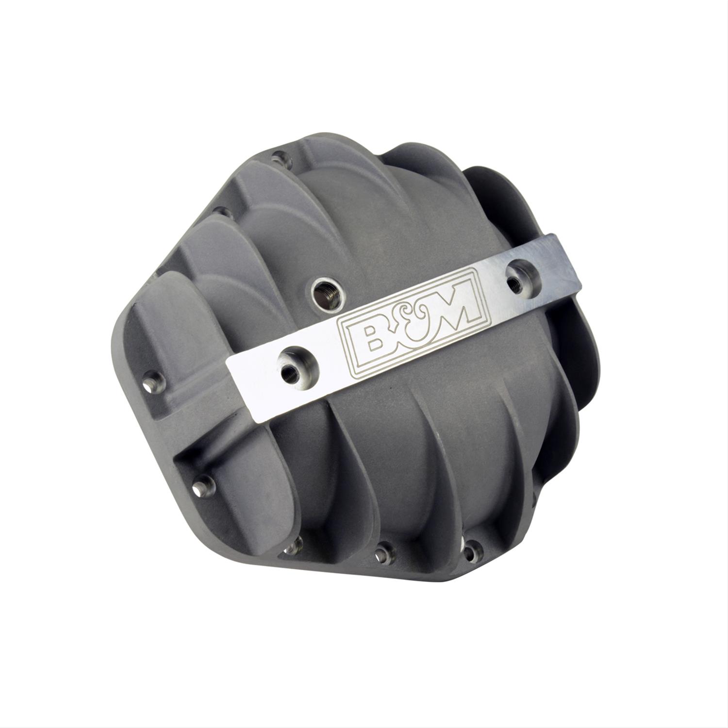 B&M 14 Bolt GM 10.5 Inch Differential Cover 70501 Cover, Aluminum, Natural, Finned, Logo, in., 14-Bolt Cover, Each thumbnail 4
