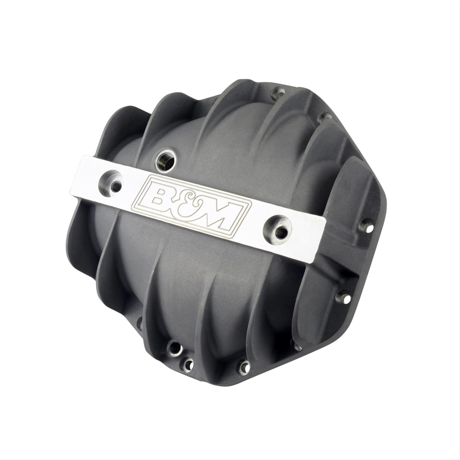 B&M 14 Bolt GM 10.5 Inch Differential Cover 70501 Cover, Aluminum, Natural, Finned, Logo, in., 14-Bolt Cover, Each thumbnail 2