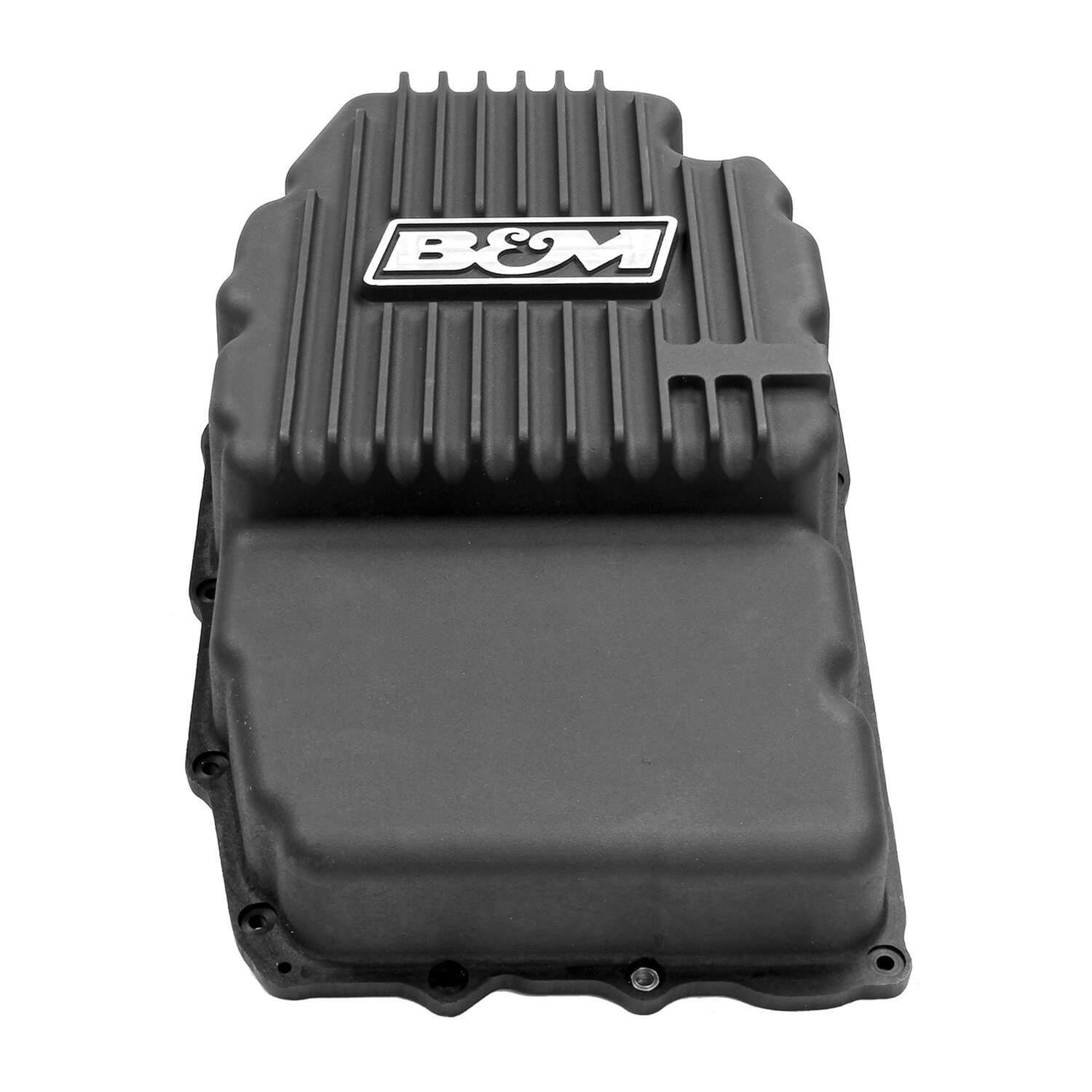B&M Automatic Transmission Deep Pans 71399 Pan, Automatic, Cast Aluminum, Black, 3.82 qt. Additional Fluid, GM, 8L90, 8L90E, Each thumbnail 5
