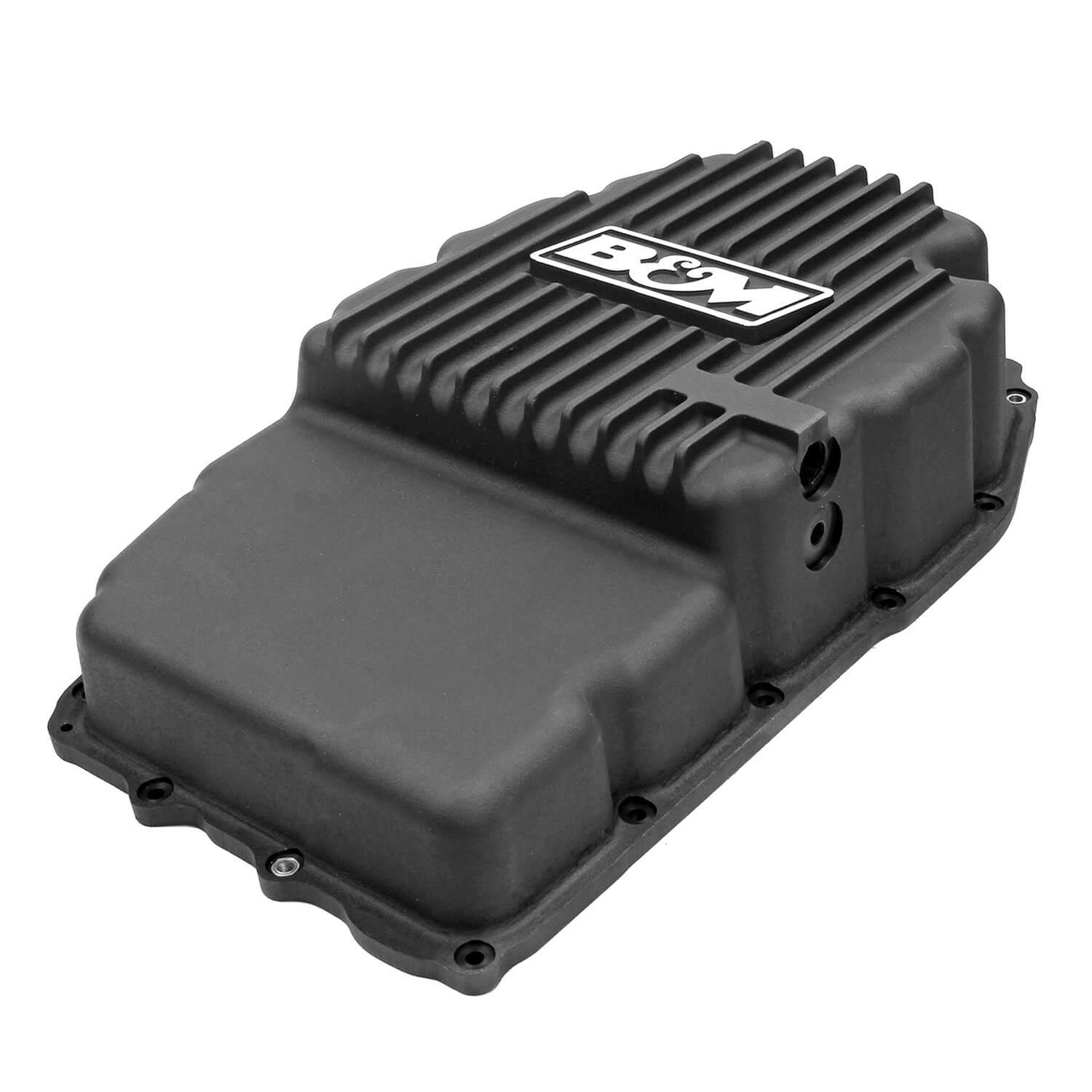 B&M Automatic Transmission Deep Pans 71399 Pan, Automatic, Cast Aluminum, Black, 3.82 qt. Additional Fluid, GM, 8L90, 8L90E, Each thumbnail 7