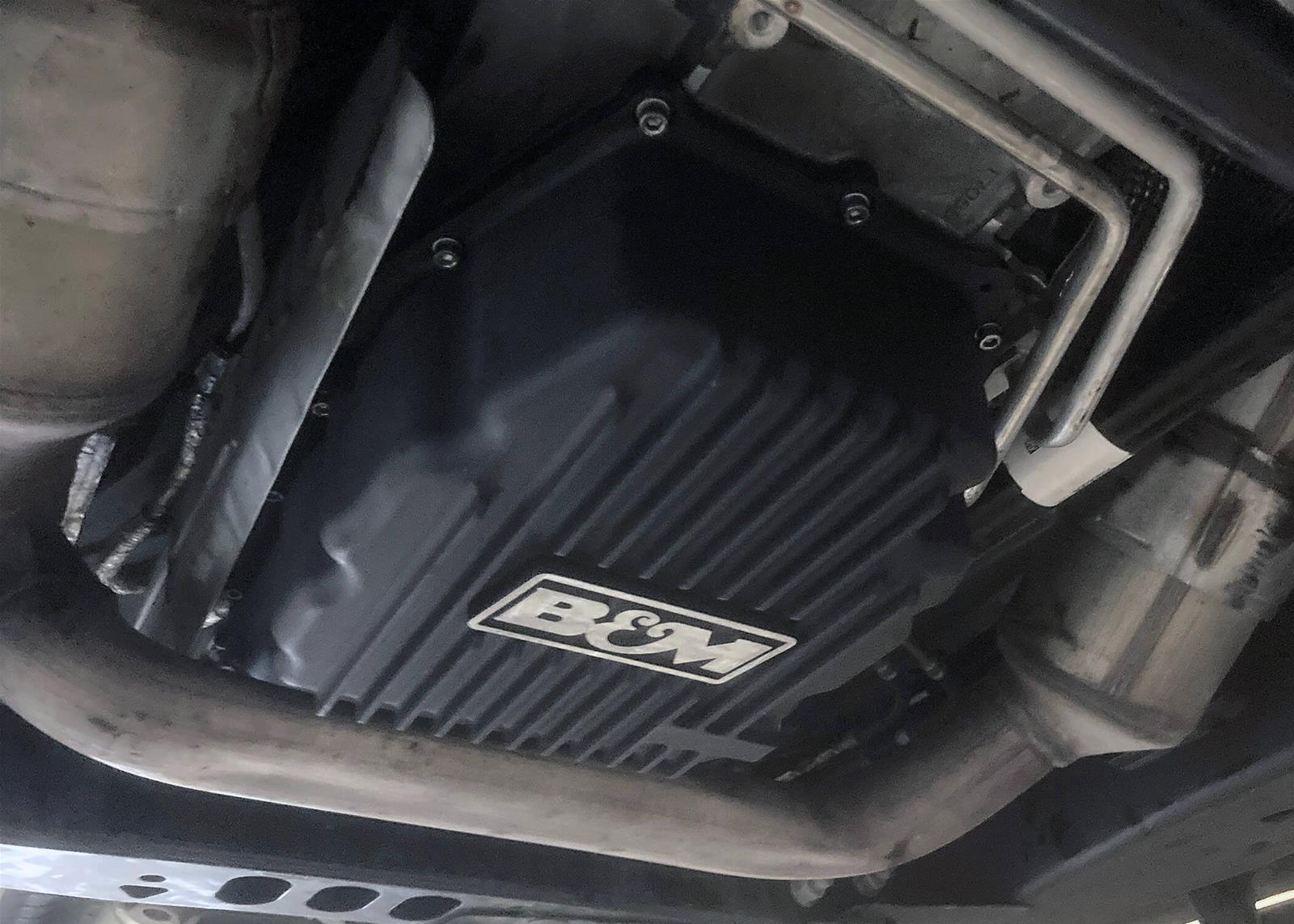 B&M Automatic Transmission Deep Pans 71399 Pan, Automatic, Cast Aluminum, Black, 3.82 qt. Additional Fluid, GM, 8L90, 8L90E, Each thumbnail 2