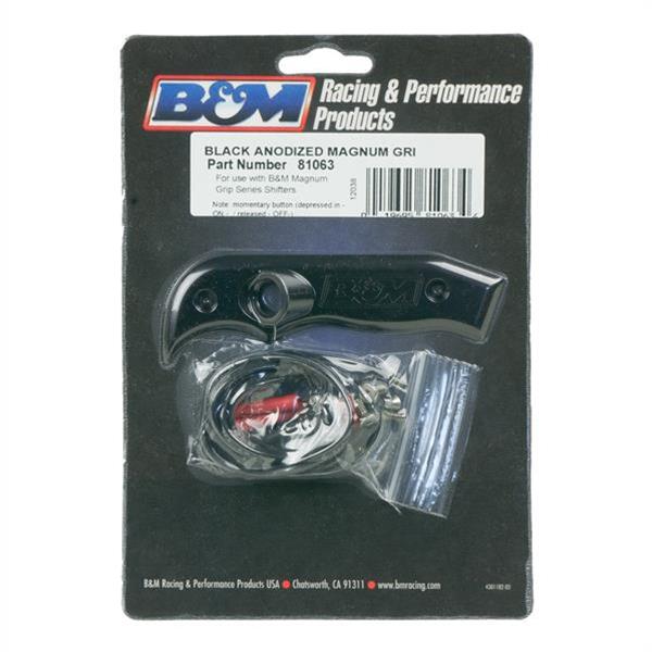 B&M Magnum Grip Shifter Side Plates 81063BM Plate, Shift Knob Component, Anodized Black, 12 V Momentary Switch, Grip, Each thumbnail 2