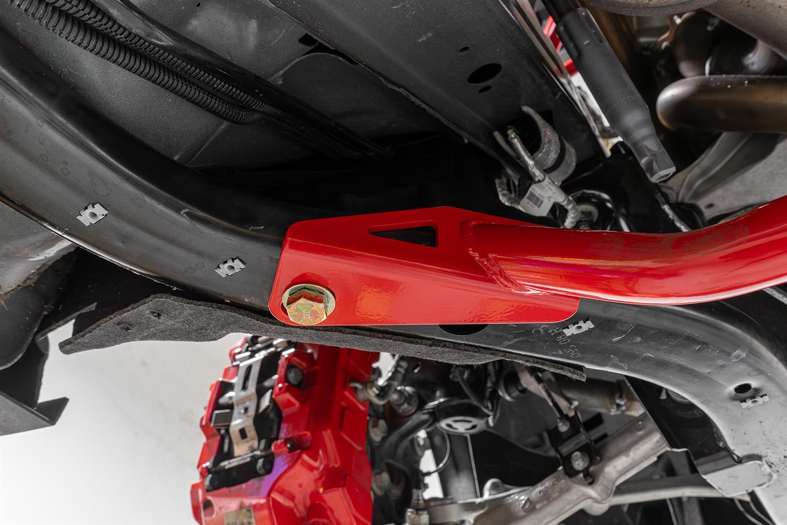 BMR 24-25 Ford Mustang S650 Chassis Brace Front Subframe 2-point - Red thumbnail 3