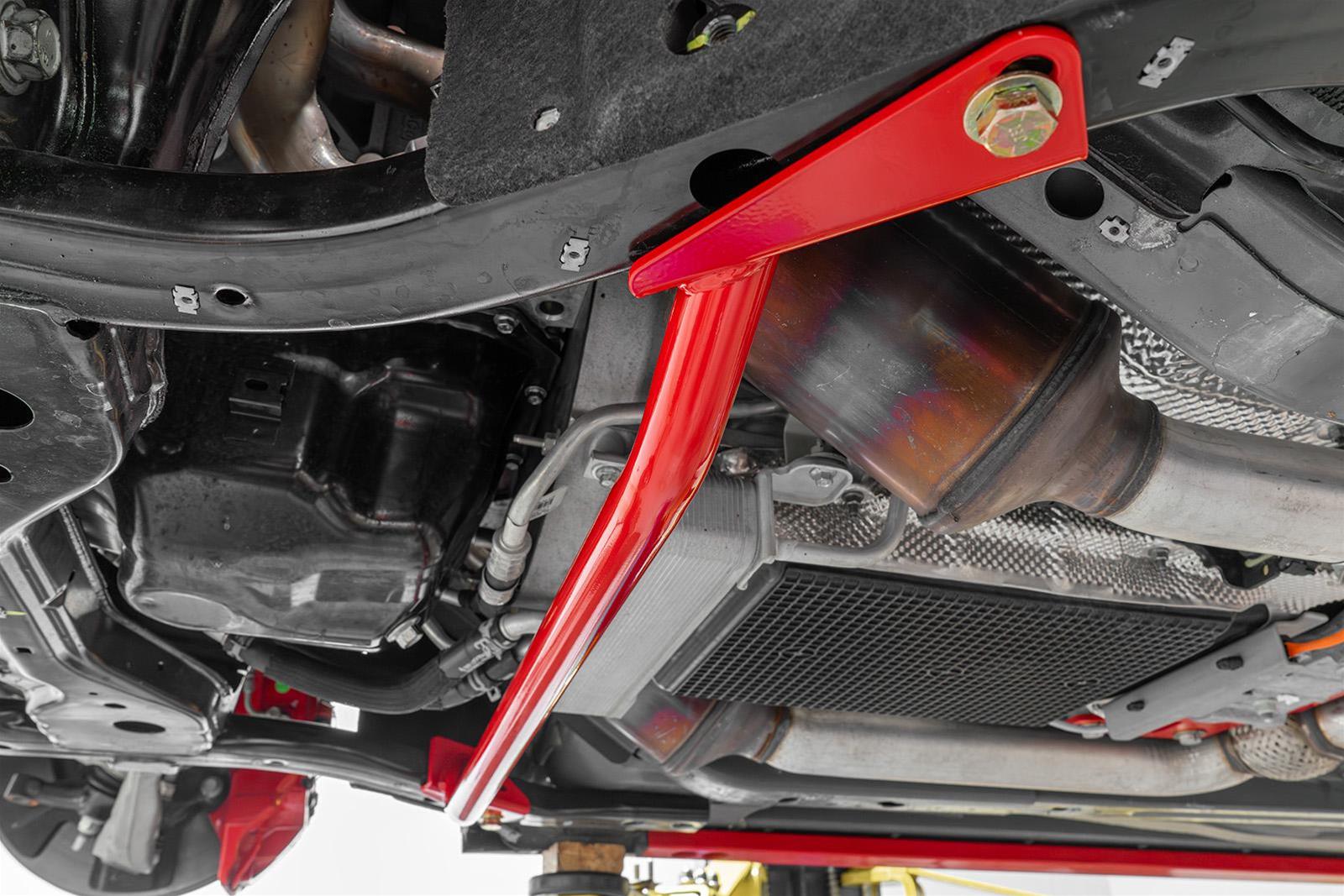 BMR 24-25 Ford Mustang S650 Chassis Brace Front Subframe 2-point - Red thumbnail 5