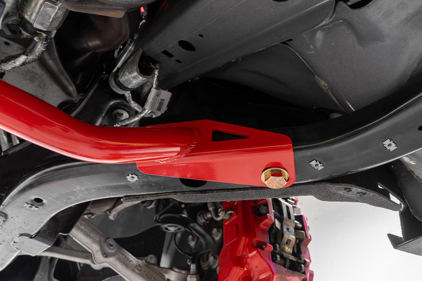BMR 24-25 Ford Mustang S650 Chassis Brace Front Subframe 2-point - Red thumbnail 4