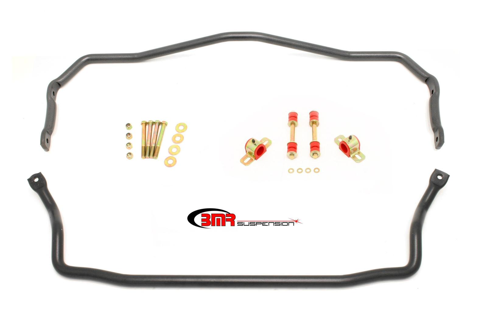 BMR 64-72 A-Body Front & Rear Sway Bar Kit w/ Bushings - Black Hammertone