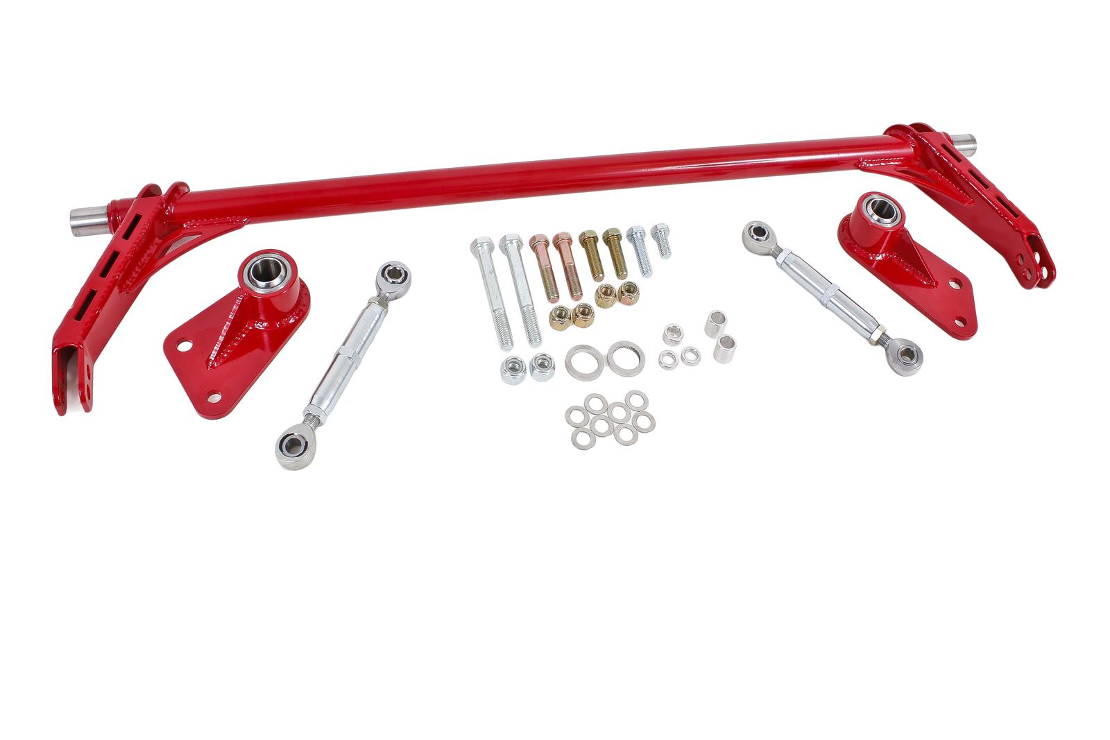 BMR Xtreme Anti-Roll Bars for 2005-2014 MUSTANG - XSB012R Sway Bar, Rear, Steel, Axle Tubes, Red Powdercoated, 1 3/8 in. Diameter, Dodge, Kit