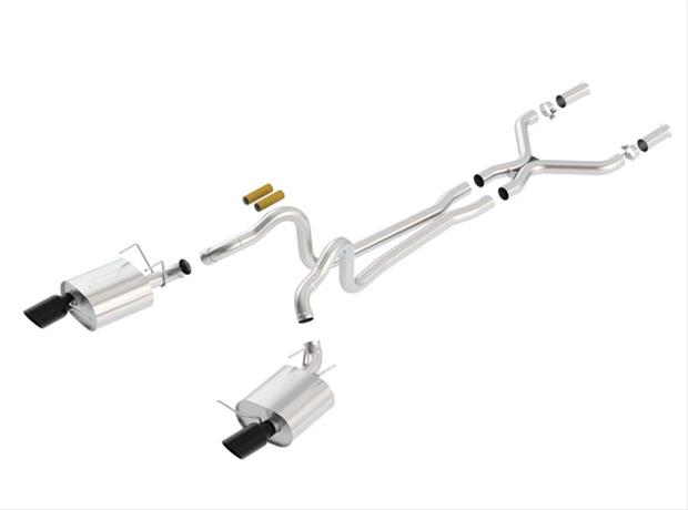 Borla 13-14 Mustang GT/Boss 302 5.0L V8 RWD Single Split Rear Exit ATAK Black Chrome CB Exhaust thumbnail 2
