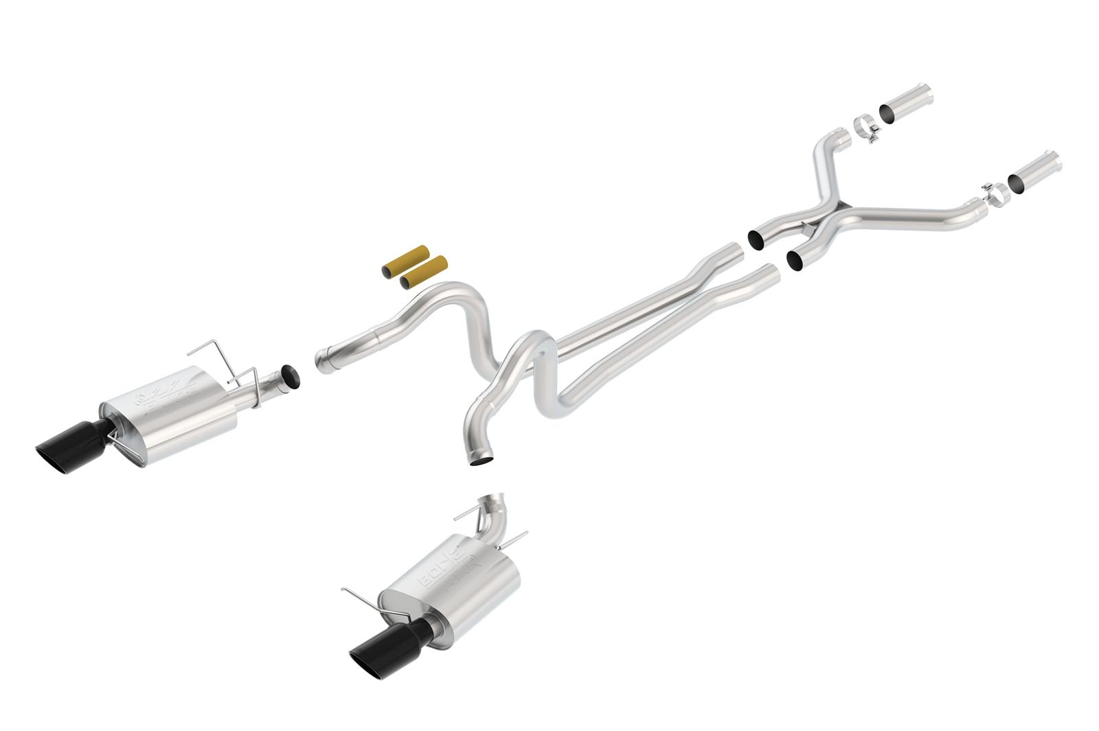 Borla 13-14 Mustang GT/Boss 302 5.0L V8 RWD Single Split Rear Exit ATAK Black Chrome CB Exhaust