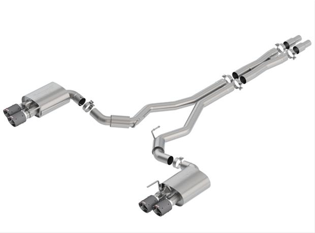 Borla 2018 Ford Mustang GT 5.0L AT/MT 3in S-Type Catback Exhaust Carbon Fiber Tips w/ Valves thumbnail 2