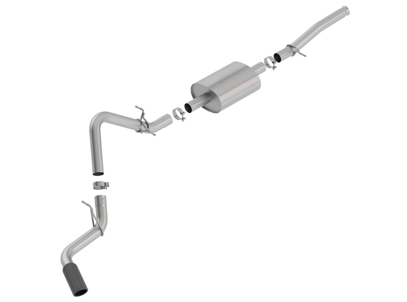 Borla 2019 Silv/Sierra C/B Exhaust S-Type 1500 5.3L V8 2DR REG. CAB, STD. BED WB 126 Blk Chrome Tip