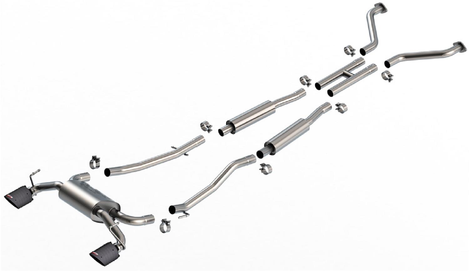 Borla 03-08 Nisan 350Z S Type Catback System - Carbon Fiber Black Anodized Tip