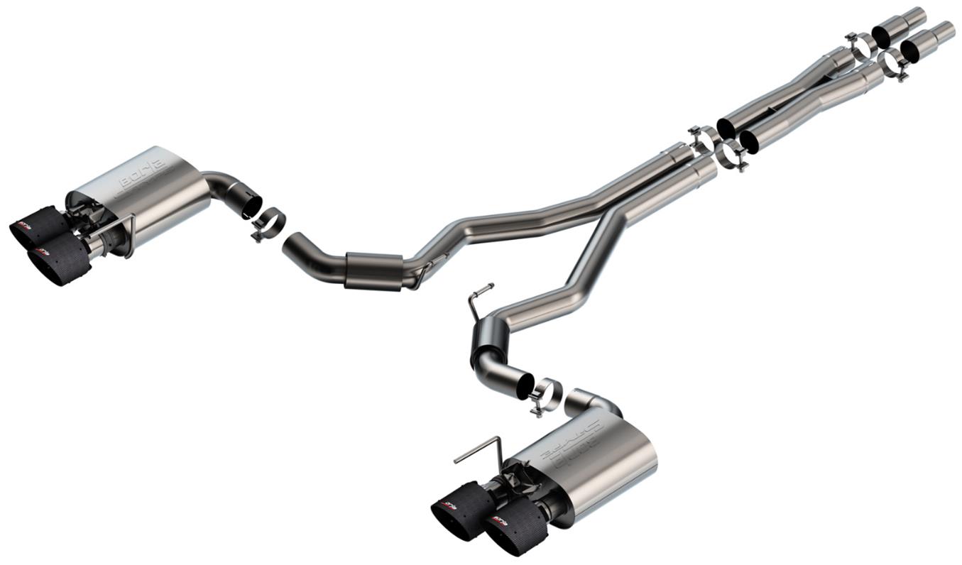 Borla 2024 Ford Mustang Dark Horse 5.0L V8 w/Active Exhaust S-Type Cat-Back Exhaust System - CF Tips
