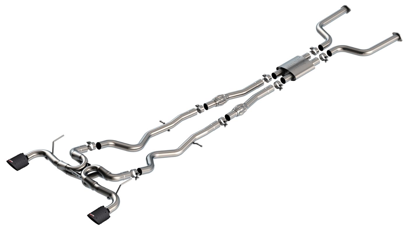 Borla 16-24 Infinity Q50 (Auto V6) ATAK Cat Back - 4.5in Carbon Fiber Black Anodized Tip