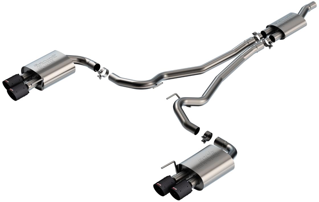 Borla 2024 Ford Mustang 2.3L Ecoboost S-Type Catback Exhaust CF BA w/ Quad Tips - Non-Active